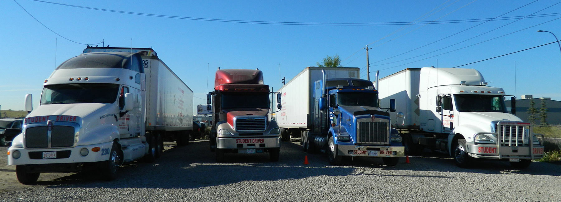Trucks at Derek Brown's Academy of Driving in Calgary, AB