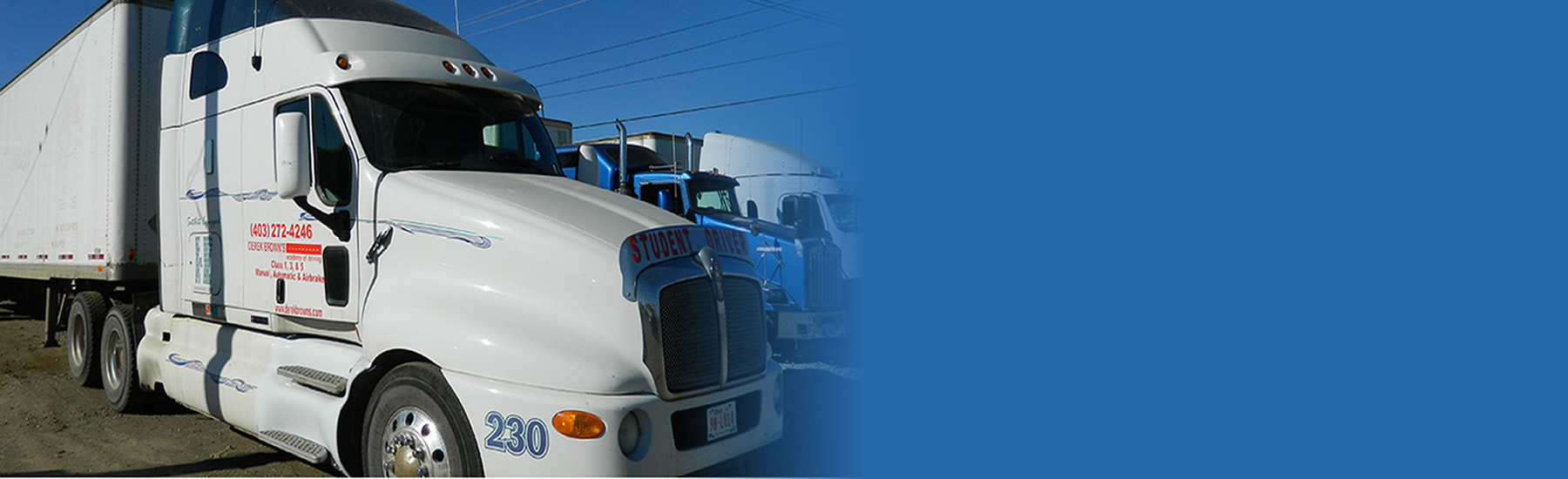 A transport truck against a blue background