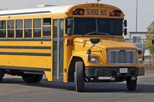 A yellow school bus